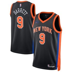 NWOT New York Knicks RJ Barrett Black 2022/23 Swingman Jersey City Edition